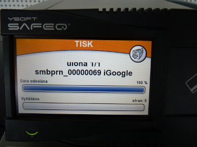 Pic. 6: The course of printing you are informed on the terminal display