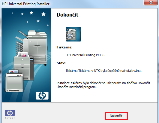After successful installation you will be informed like similar message, don't print the test page After successful installation you will be informed like similar message, don't print the test page