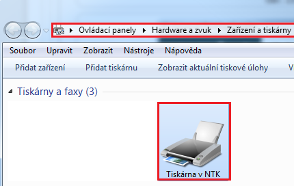 Pic. 16: Return to the Control Panel - installed printer Pic. 16: Return to the Control Panel - installed printer