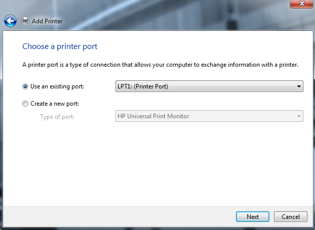 Pic. 9: Use an existing port (LPT1) Pic. 9: Use an existing port (LPT1)