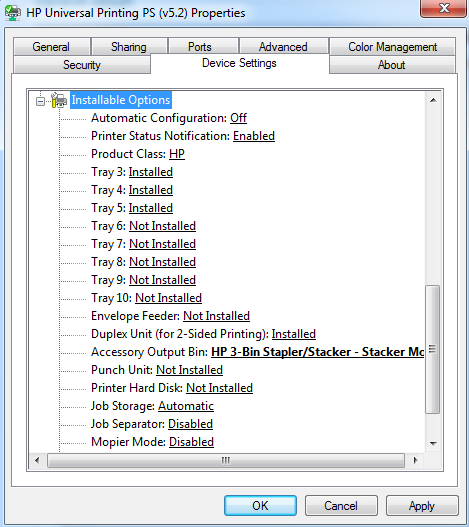 Pic. 23: Attention to setting tray 3+4, additional output bin and save jobs Pic. 23: Attention to setting tray 3+4, additional output bin and save jobs