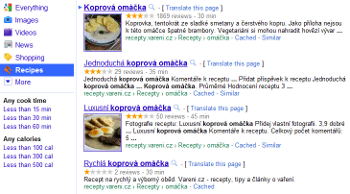Google recepty