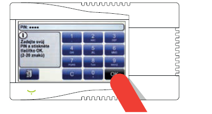 Pic 2: Put your customer card next to the control panel display, enter your PIN code and push OK (PIN code can be set up on the website or NTK staff) Pic 2: Put your customer card next to the control panel display, enter your PIN code and push OK (PIN code can be set up on the website or NTK staff)