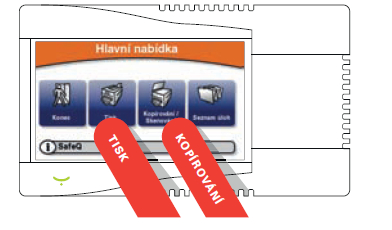 Pic 3: Choose PRINT (Tisk) or COPY (Kopírování).. Pic 3: Choose PRINT (Tisk) or COPY (Kopírování)..